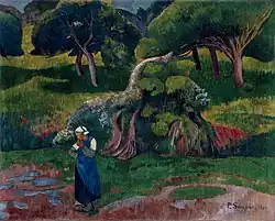 Peisaj la Le Pouldu; de Paul Sérusier; 1890; ulei pe pânză; 74 × 92&nbsp;cm; Muzeul de Arte Frumoase din Houston (Huston, Texas, SUA)