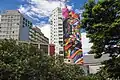Imensă pictură murală pe celebra Avenida Paulista din Sao Paolo, onorându-l pe Oscar Niemeyer
