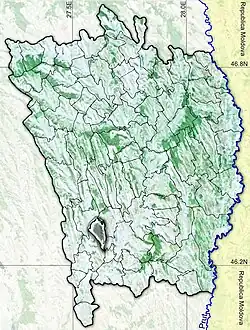 Amplasarea în cadrul județului