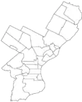 Harta orașului, districtului și cartierelor consolidate ale comitatului Philadelphia