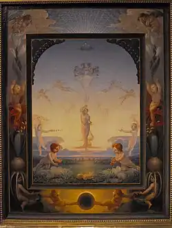 Dimineața; de Philipp Otto Runge; 1808; ulei pe pânză; 106 × 81&nbsp;cm; Kunsthalle Hamburg (Hamburg, Germania)