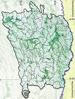 Amplasarea în cadrul județului