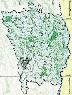 Amplasarea în cadrul județului