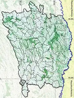 Amplasarea în cadrul județului