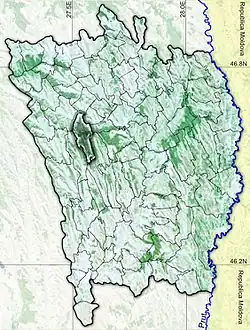 Amplasarea în cadrul județului