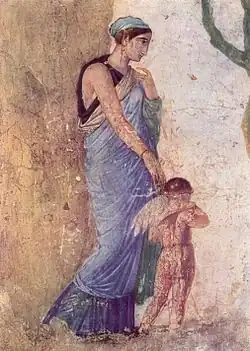 O pictură de perete romană, Pompei, aproximativ 30 î.Hr.