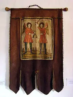 Prapor cu icoana Sfinților Arhangheli