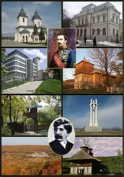 Pe verticală: Catedrala din Huși, ?, Biserica de lemn "Sf. Nicolae" din Zăpodeni, Mănăstirea Grăjdeni, Palatul de Justiție din Vaslui, Biserica de lemn din Popești, Mănăstirea de pe Movila lui Burcel, Biserica de lemn Sfântul Nicolae din Pârvești, Alexandru Ioan Cuza, Alexandru Vlahuță