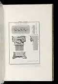 Ilustrații de pilaștri ionici cu festoane pe capitelurile lor, din Germania, în Cooper Hewitt, Smithsonian Design Museum