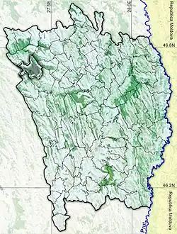 Amplasarea în cadrul județului