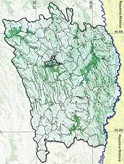 Amplasarea în cadrul județului