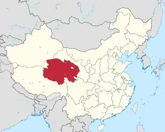 Poziția localității Qinghai