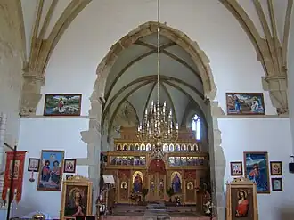 Ansamblul bisericii evanghelice, în prezent ansamblul bisericii ortodoxe „Sf. M. Mc. Gheorghe” din satul Tărpiu (interiorul)