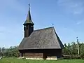 Biserica de lemn (sec. al XVII-lea, aflată la Muzeul Etnografic al Transilvaniei din Cluj)