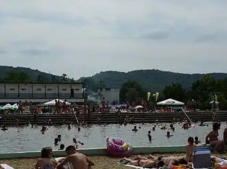 Unul din bazinele cu apă sărată de la Sărata-Monteoru