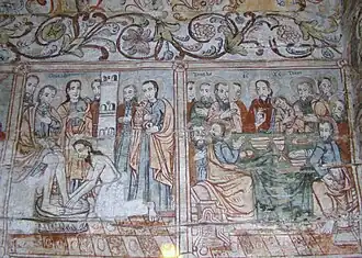 Biserica de lemn din Racâș (pictura parietală, detaliu)