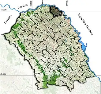 Poziția localității Rădăuți-Prut