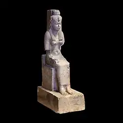 Statuie a zeiței Raet-Tawy; 332–30 î.Hr.; calcar; 46 × 13,7 × 23,7 cm; Luvru
