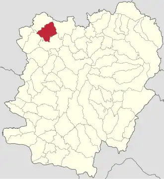 Amplasarea în cadrul județului