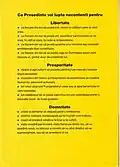 Afiș electoral cu dezideratele lui Ion Rațiu, 1990