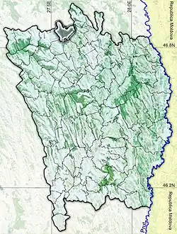 Amplasarea în cadrul județului