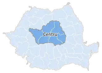 Hartă a regiunii de dezvoltare Centru