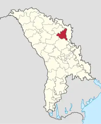 Raionul Rezina pe harta Republicii Moldova
