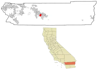 Plasare în Comitatul Riverside și în statul California