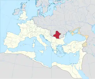 Poziția regiunii Dacia romană