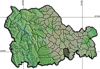 Amplasarea în cadrul județului