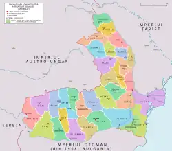 Județele Regatului României între 1878 și 1912