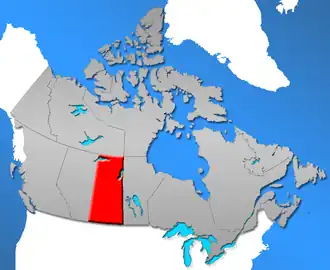 Poziția regiunii Provincia Saskatchewan