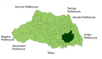 Poziția localității Saitama