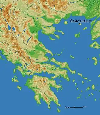 Poziția localității Samothraki  Σαμοθράκη