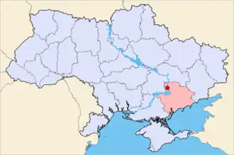 Poziția localității Zaporojie