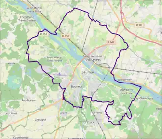 Poziția localității Saumur