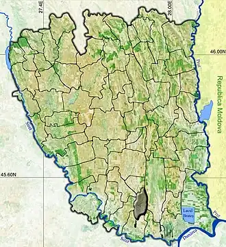 Amplasarea în cadrul județului