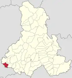 Localizare în cadrul județului