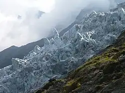 Seracuri pe ghețarul Bossons