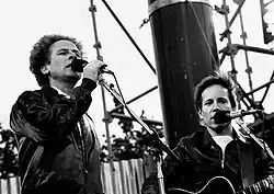 Paul Simon (right) and Art Garfunkel performing in Dublin, 1982