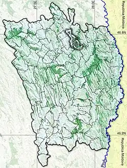 Amplasarea în cadrul județului