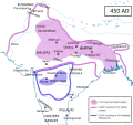 Imperiul în anul 450 în timpul domniei lui Kumaragupta I