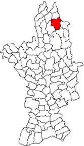 Amplasarea în cadrul județului