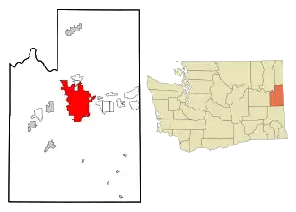 Poziția localității Spokane