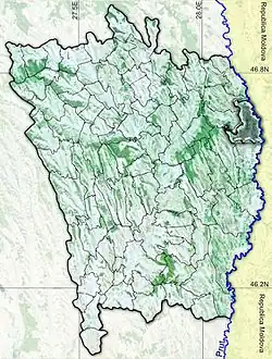 Amplasarea în cadrul județului