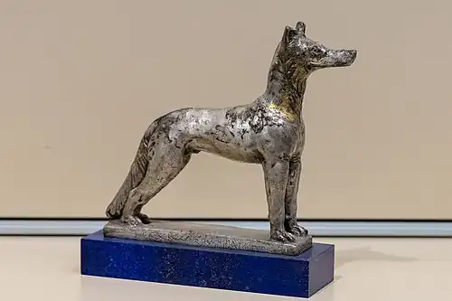 Statuetă egipteană reprezentând zeul Anubis