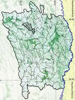 Amplasarea în cadrul județului