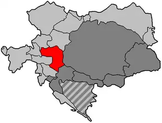 Poziția regiunii Ducatul Stiria