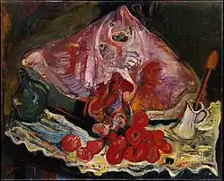 Natură Moartă cu Pisică de Mare; de Chaim Soutine; circa 1924; ulei pe pânză; 81,3 × 100&nbsp;cm.; Muzeul Metropolitan de Artă (New York City)