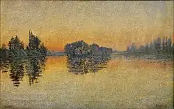 Apus, Herblay, Opus 206; de Paul Signac; 1889; ulei pe pânză; Galeria de Artă și Muzeul Kelvingrove (Glasgow, Scoția)